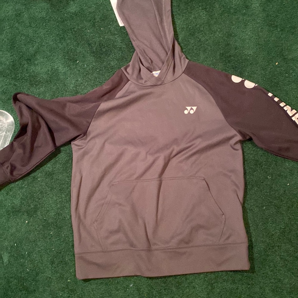 black and grey yonex hoodie, size S